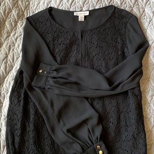 Coldwater Creek black long sleeve flower print.